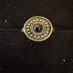 Vintage Silver and Black Stone Ring